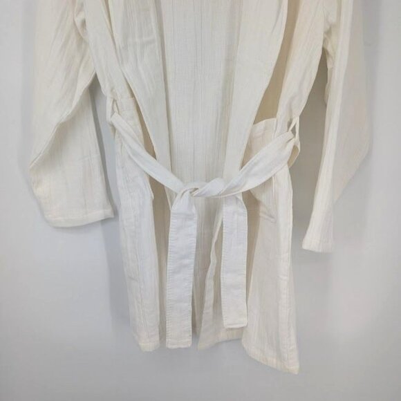 Purecare Dr. Weil Robe Women L/XL Linen Blend Featherweight Front Tie Minimalist - Picture 13 of 15